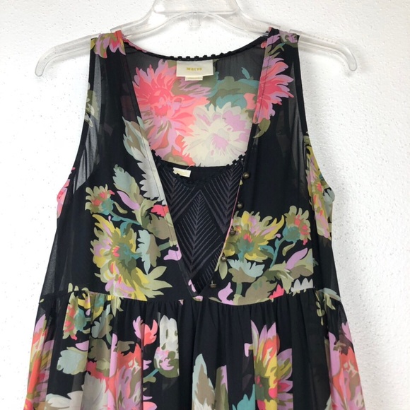 ANTHROPOLOGIE MAEVE VIOLETTA LAYERED FLORAL DRESS - Picture 6 of 7